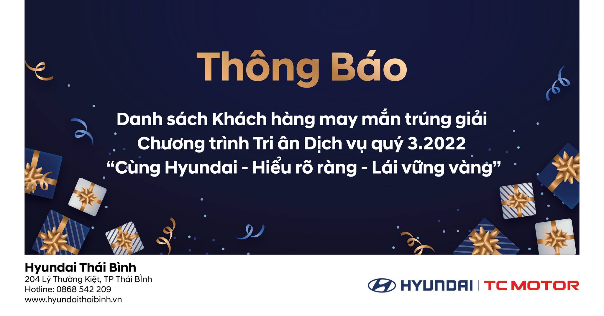 THƯ CẢM ƠN KHÁCH HÀNG THAM DỰ CHƯƠNG TRÌNH BỐC THĂM TRÚNG THƯỞNG